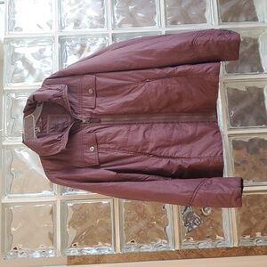 Prana Women's Puffer Jacket in Burgundy